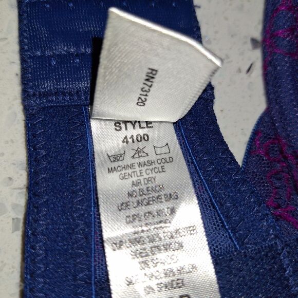 Fredericks of Hollywood Bra 34DD Midnight/Orchid Purple Lace Underwire Push Up - Picture 8 of 9